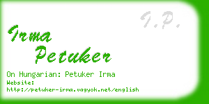 irma petuker business card